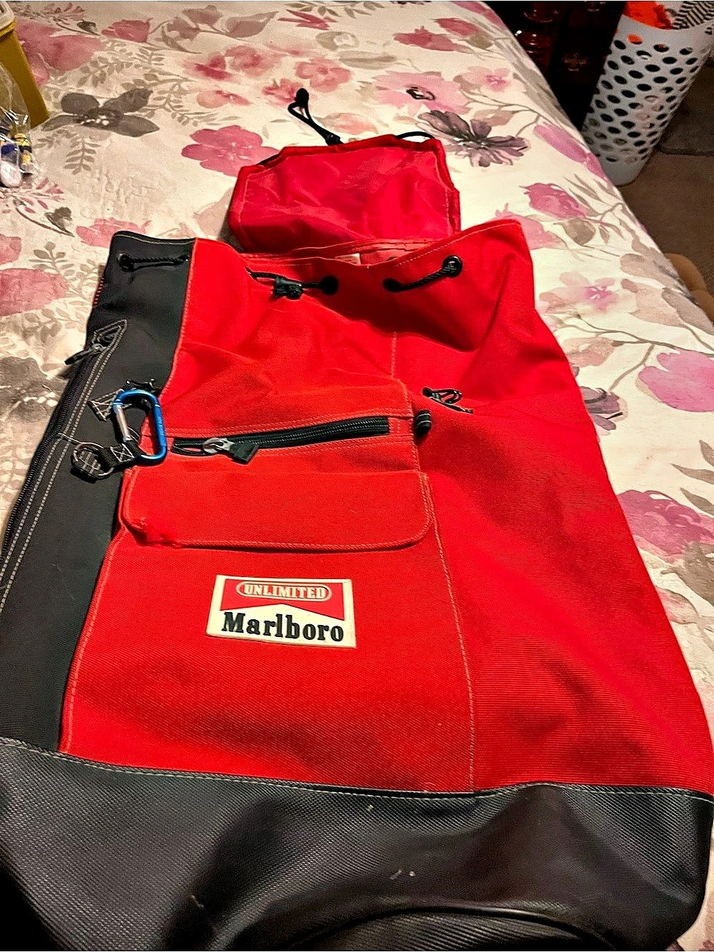 Marlboro Unlimited Duffle Backpack Red & Black